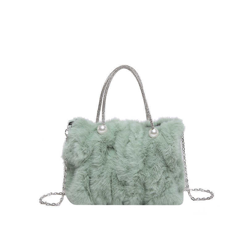 Bag Girl 2024 Winter New Fairy Hairy Bag Folded Cloud Bag Hairy Handheld Small Bag Crossbody Bag 241126