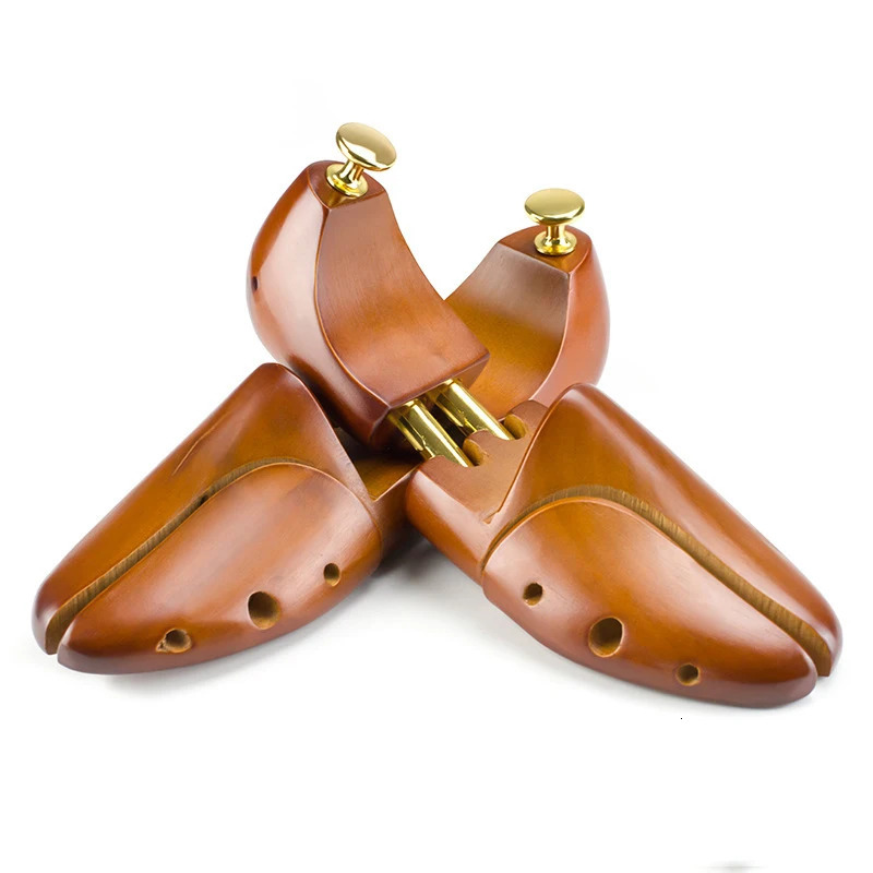 Mens and womens shoe tree double tube adjustable natural Schima Superba wooden shoe tree shoelaces 241126