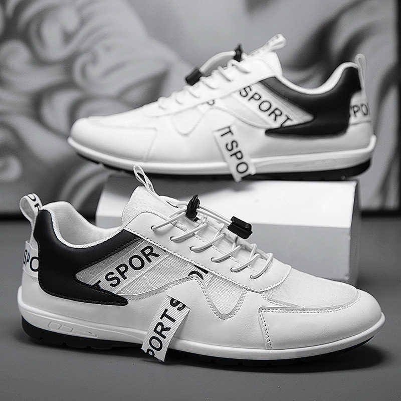 High Quality Mens shoes summer new versatile leather sports casual white shoes anti slip running no tie Forrest Gump shoes T241126