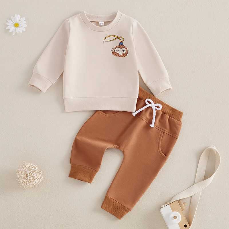 Clothing Sets Toddler Boy Winter Outfit Monkey King Print Long Sleeve Pullover Sweatshirt Solid Long Pants with kets 2 Pcs Set H241126