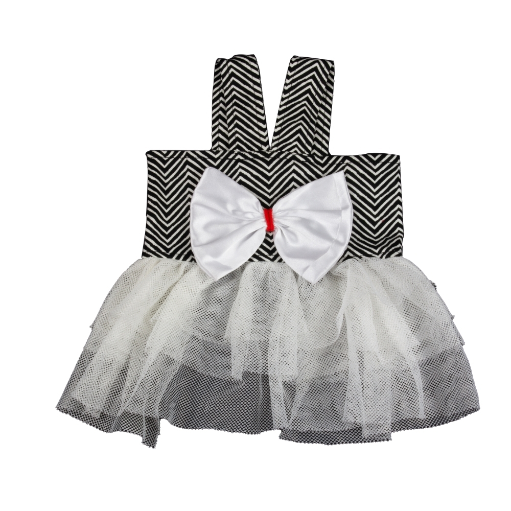 Wholesale Custom Apparel Spring Summer Voon Mesh Bow Dress Small Medium Dog Dress Pet Clothes