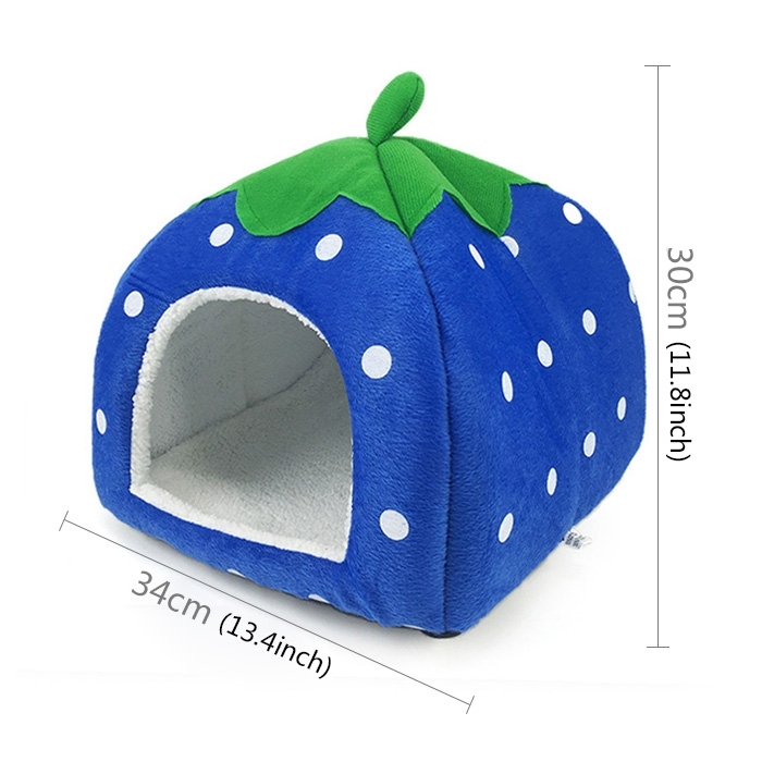Strawberry Shaped Foldable Pet House Four Seasons Semi-Enclosed Multi-Specification Dog Mat Short Plush Pet House Nest