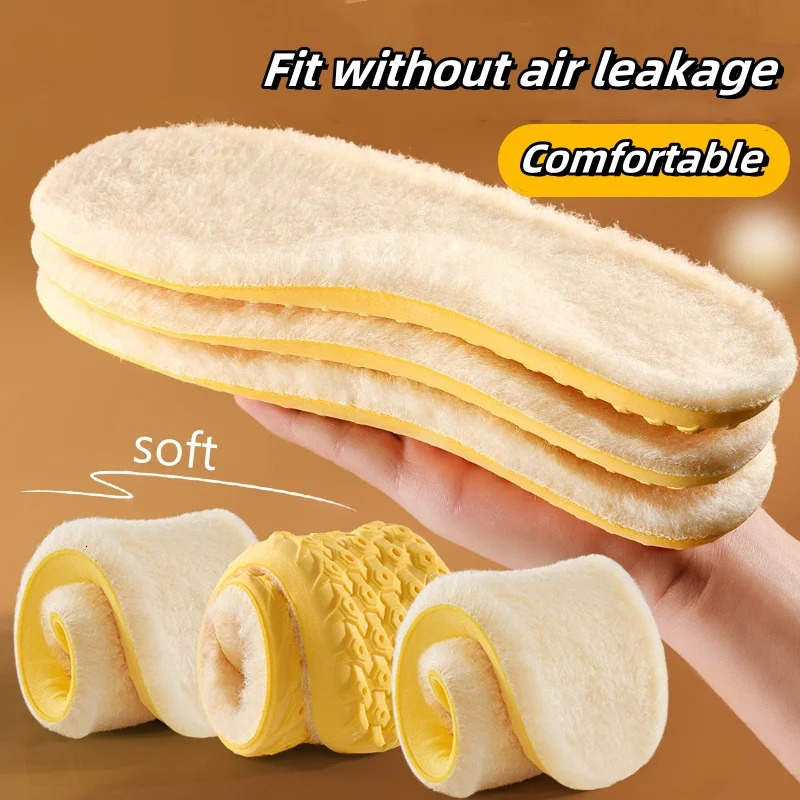 Ultra soft wool underwear suitable for men women thick cotton warm underwear breathable odor proof plush heated insoles 241126