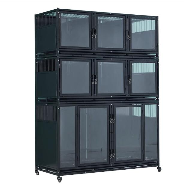 pet shop display glass cages for dogs and cats