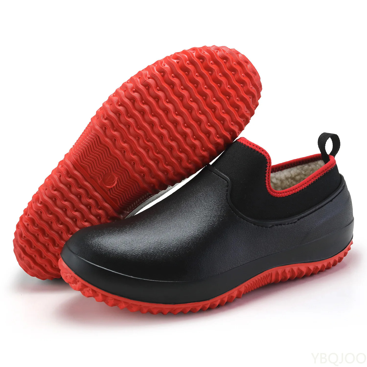 Mens kitchen work shoes anti slip chef shoes casual unisex work shoes water shoes raincoat cotton boots plus size 241126