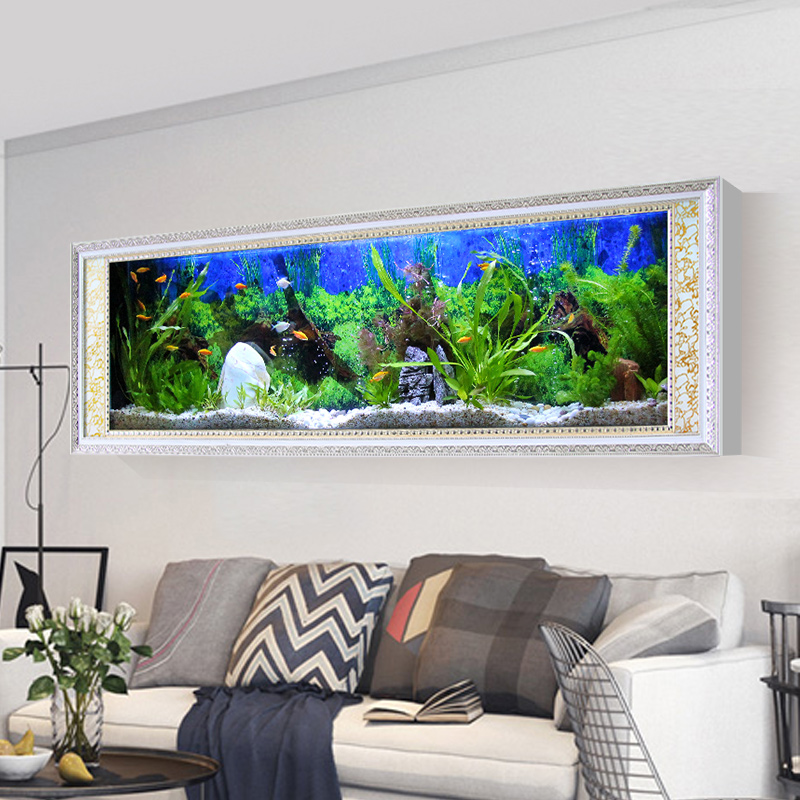 Hanging Picture Frame with Integrated Design Ideal for Pool or Fish Tank Area Decoration