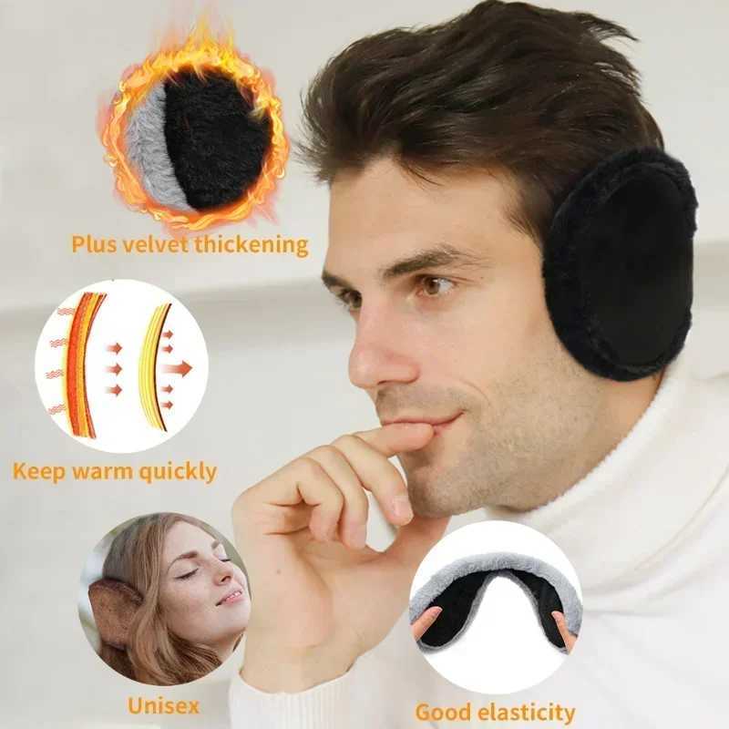 Soft Plush Thickening Ear Warmer Women Men Cold Proof Fashion Winter Earmuffs Solid Color Earfl Outdoors Protection Ear-MuffsXJ241126