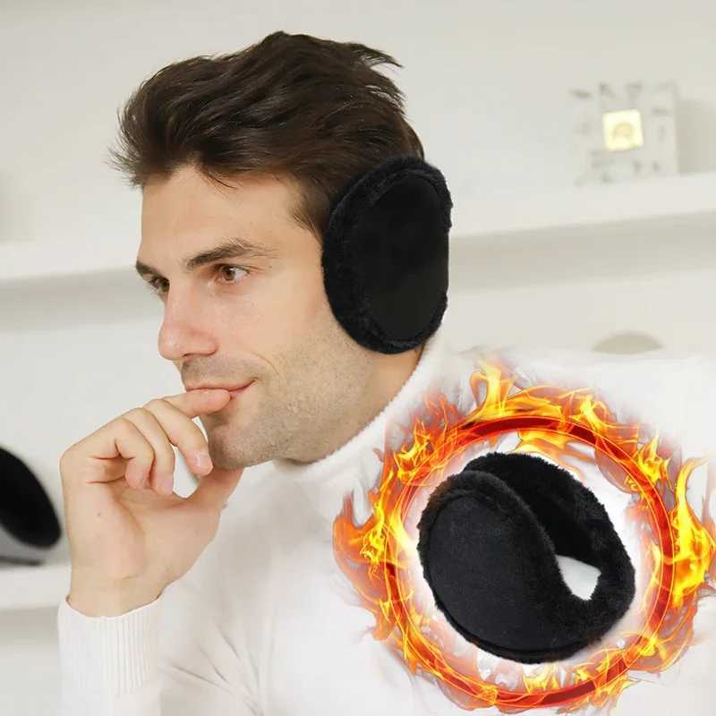 Velvet earmuffs winter soft plush earmuffs mens outdoor bicycles wool tools thick fur earmuffs accessories W241126