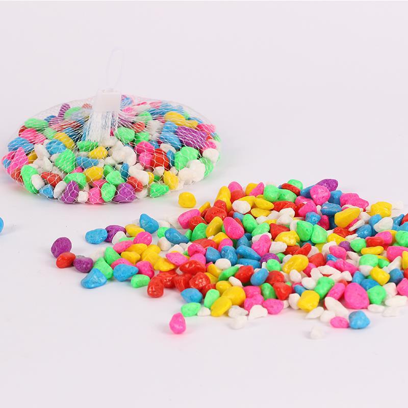 Wholesale Pebbles Colored Stones Fish Tank Decor Aquarium Multicolored Stones Fish Tank Ornaments