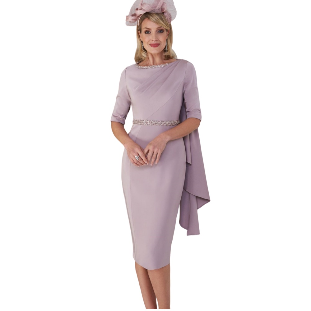 2024 Vintage Mother of the Bride Dresses Royal Blue Jewel Neck Half Sleeves Crystal Beads A Line Sheath Wedding Guest Gowns Knee Length 0513