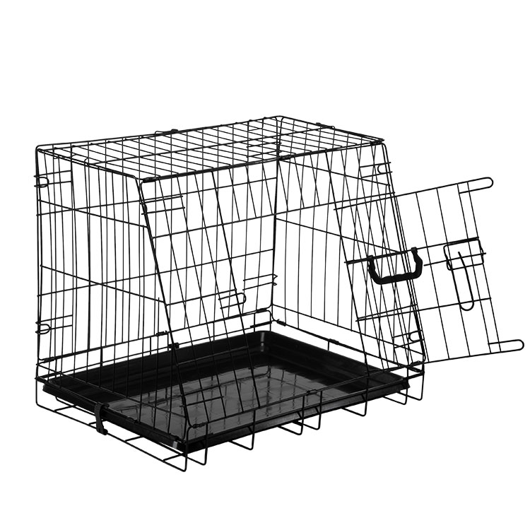 Folding metal 30"sloping car cage for dogs puppy crate training crate
