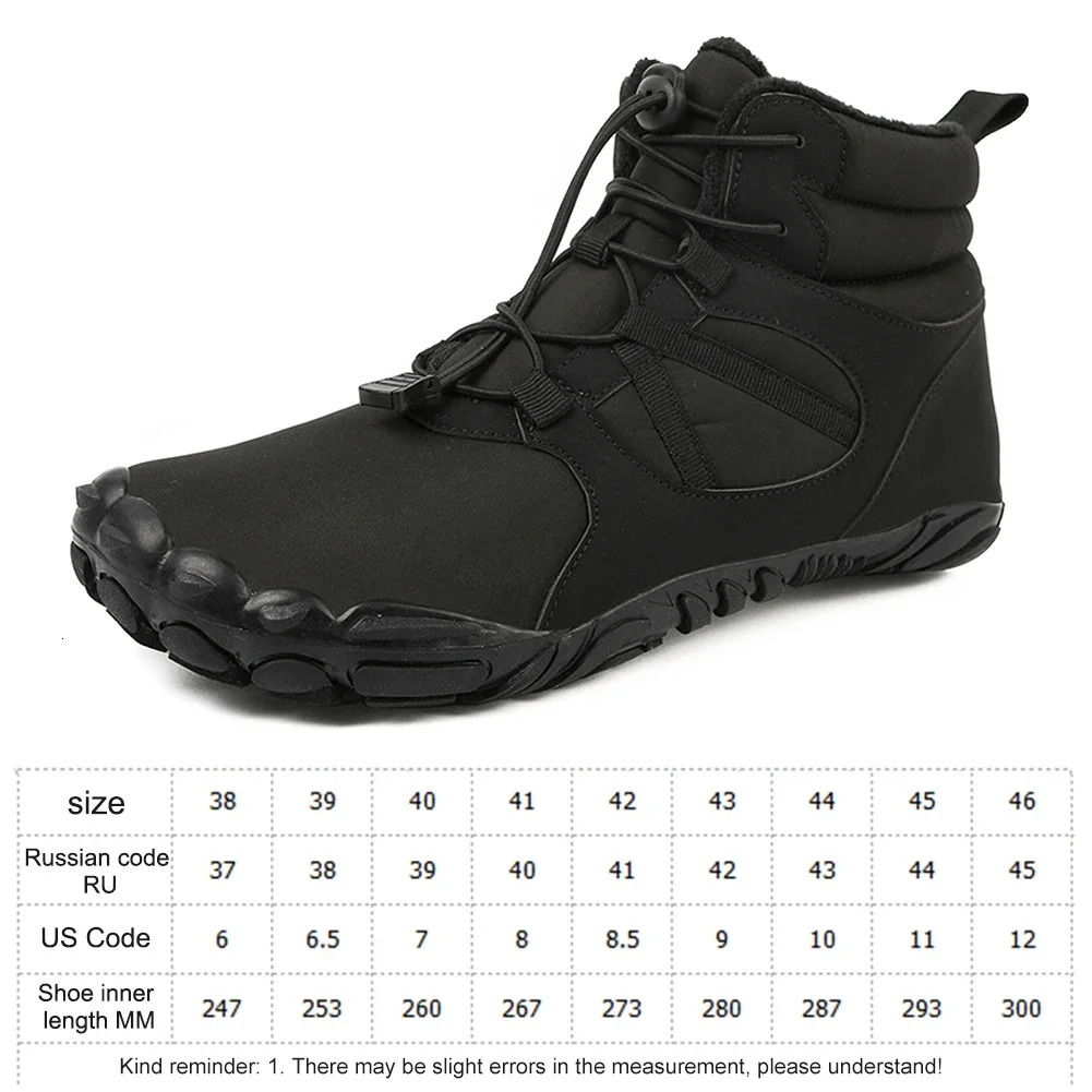 Winter snow boots running shoes non slip casual barefoot shoes waterproof high top travel climbing and hiking 241126