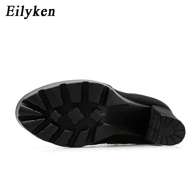 Eilyken Fashion High Heels Ankle Boots Women Thick Platform Boots Autumn Winter Ladies Worker Gothic Shoes Botas Mujer 241114