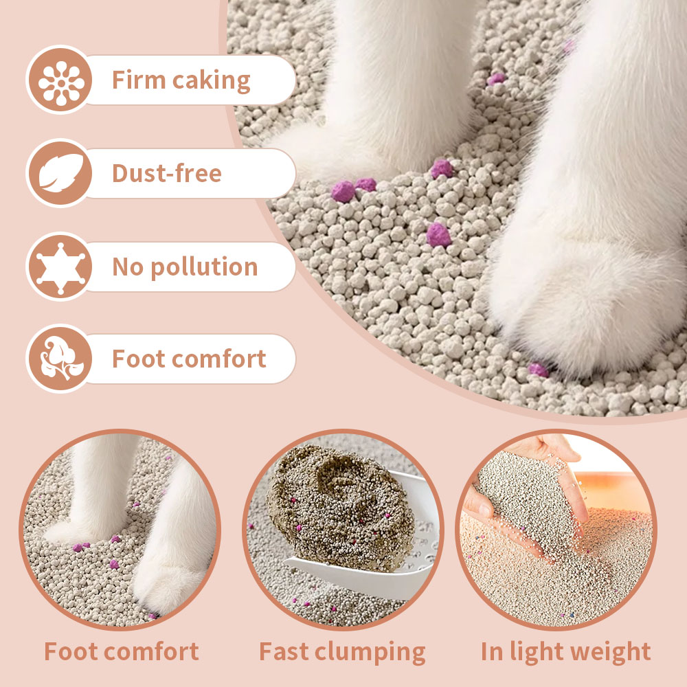 Free Sample Free Custom Green Tea Flavor Ball Shape Bentonite Cat Litter