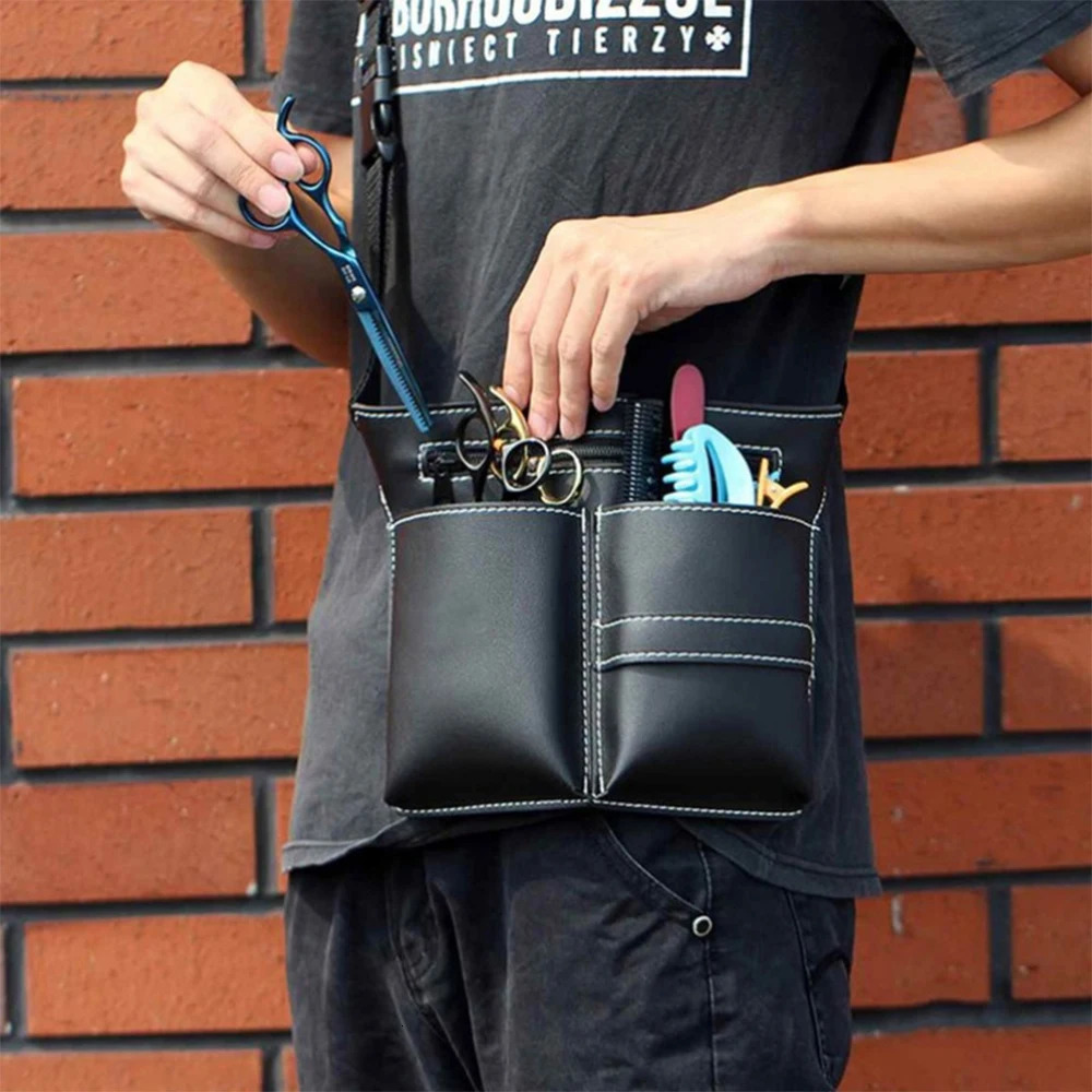 Retro Hair Scissor Bag for Hairdressing Professionals Waist Kits Pet Beauty Shoulder 241115