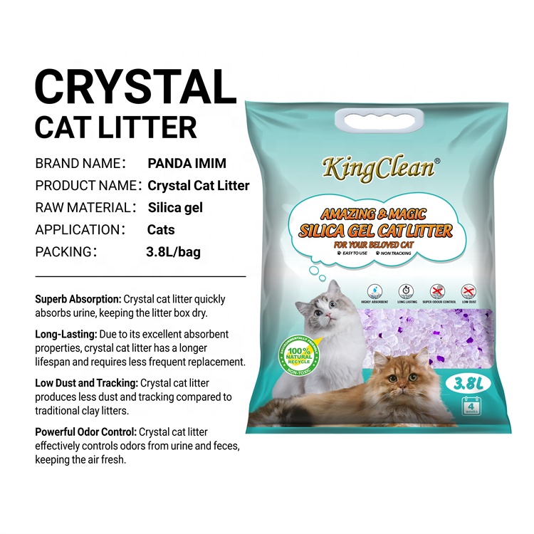 Hot new product OEM Pet Suppliers custom lavender silica cat litter crystal cat litter silica gel