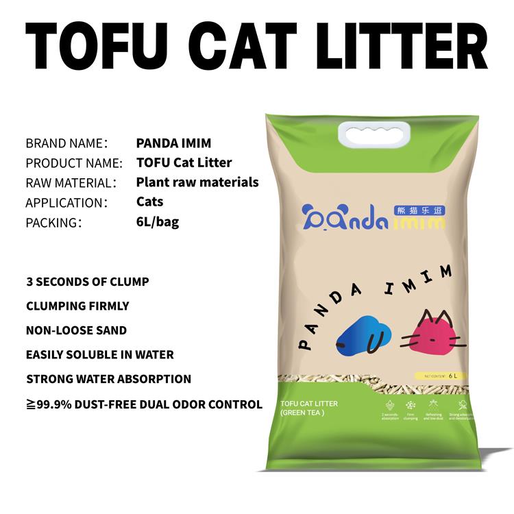 Factory supply 6L clumping cat litter tofu tofu cat litter box filler natural pla tofu hemp cat litter