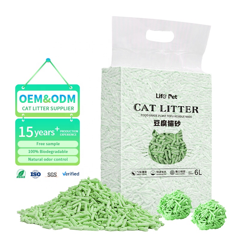 Cat Products Hot Selling Sand 10 Kg Packaging Biodegradable Plant Tofu Cat Litter Dust Free For Cats