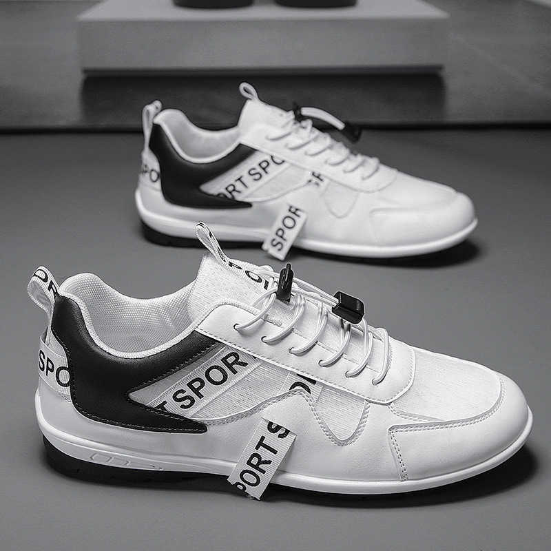 High Quality Mens shoes summer new versatile leather sports casual white shoes anti slip running no tie Forrest Gump shoes T241126