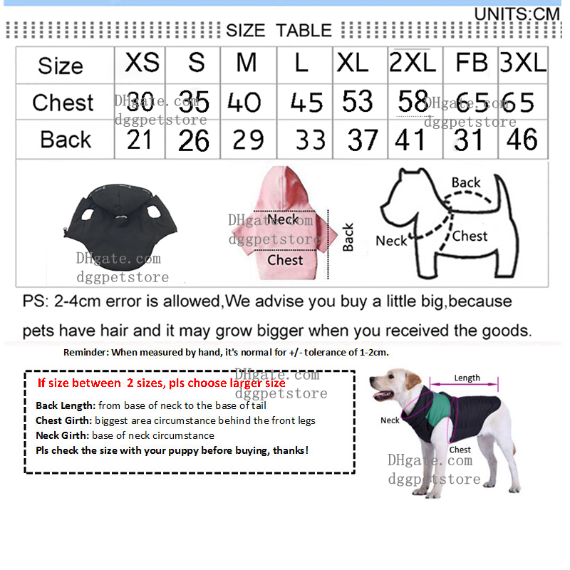 free shipping Designer Clothes, ic Letter Hoodie, Thick cotton Dog ets Fall Cold Winter Sleeveless Coats with Hood, Warm Cozy Pet Apparel for Small Me