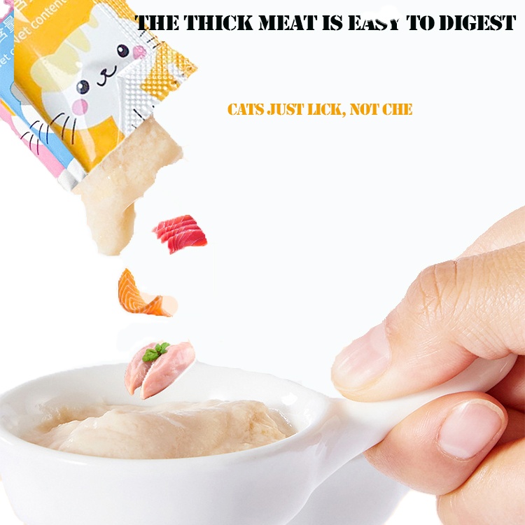 Wholesale 15g*1300pcs Salmon Chicken Tuna Cream Snack Pet Treats Cat Treat Snack Wet Food Cat Puree Treats Cat Liquid Snack
