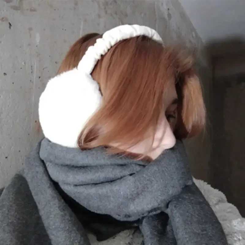 Soft plug-in earmuffs womens winter warmth fashion solid color earmuffs outdoor cold protection earmuffs W241126