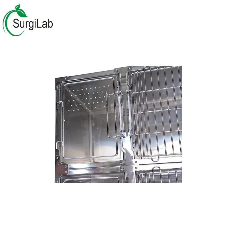 Best Quality Cat and Small Dog Stainless Steel Cat Cage dog With Wheels for pet hospital