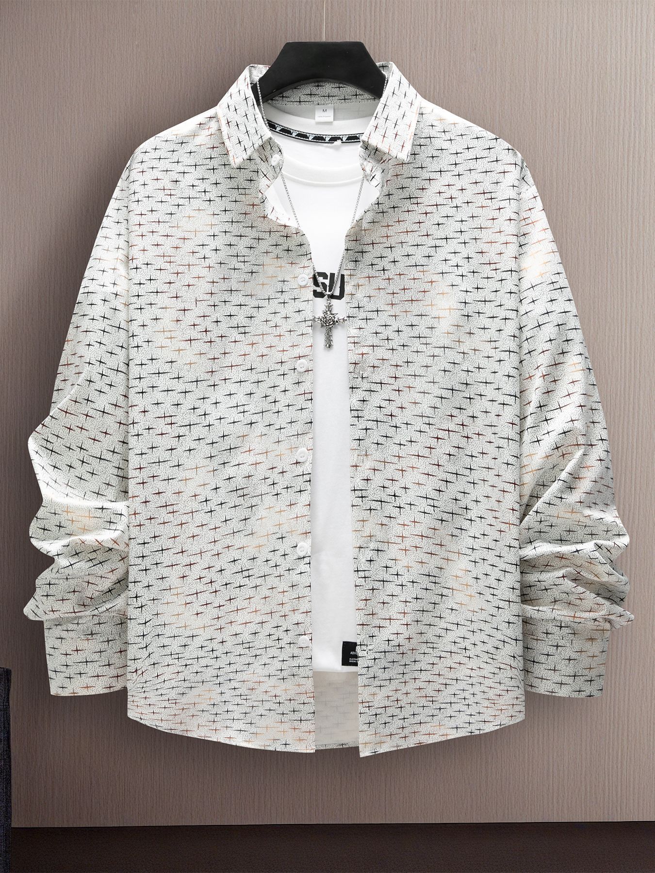 Mens fashion star blouse hot gold printed casual long sleeved shirt Chemises hommes Man Shirts causal designer shirt for men plus size high quality to