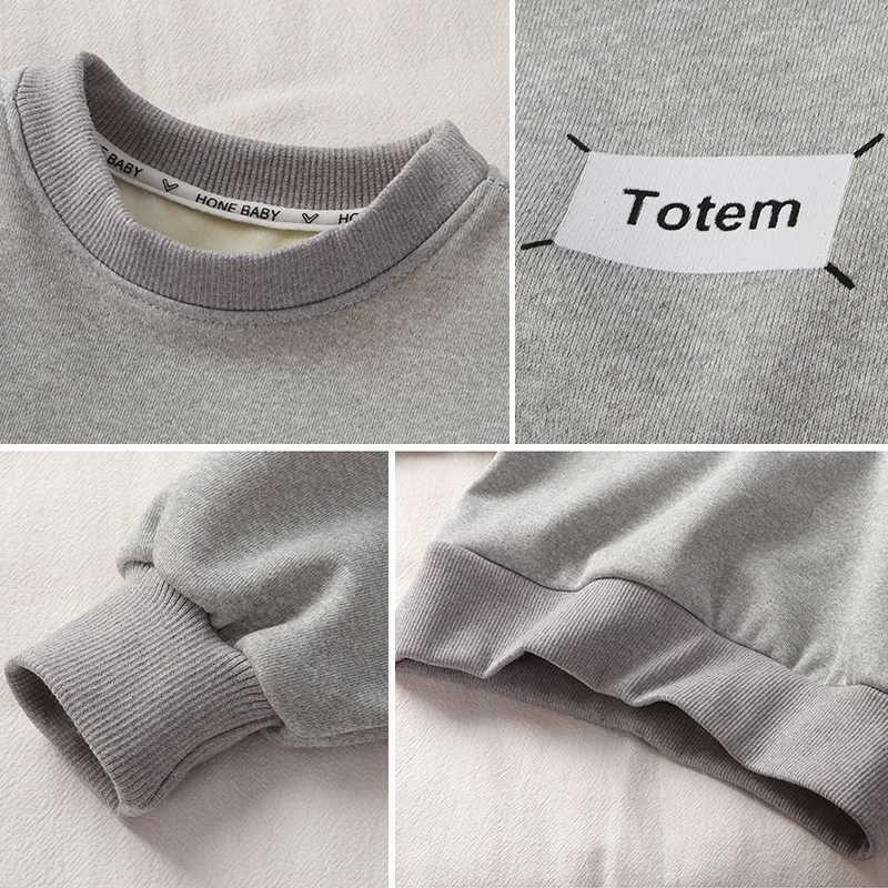 Clothing Sets Winter Boys Girls Clothing Sets Autumn Children Solid Fleece Sweatshirts Pants 2Pcs Tracksuit Suits For Kids Clothes 2-10 Years H241126