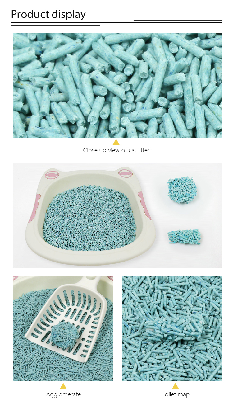 BSCI Factory Flushable Tofu Cat Litter 1.5 2.0 3.0 mm Multiple colors Strong Clumping Of natural plants Cat Litter Sand For Cat