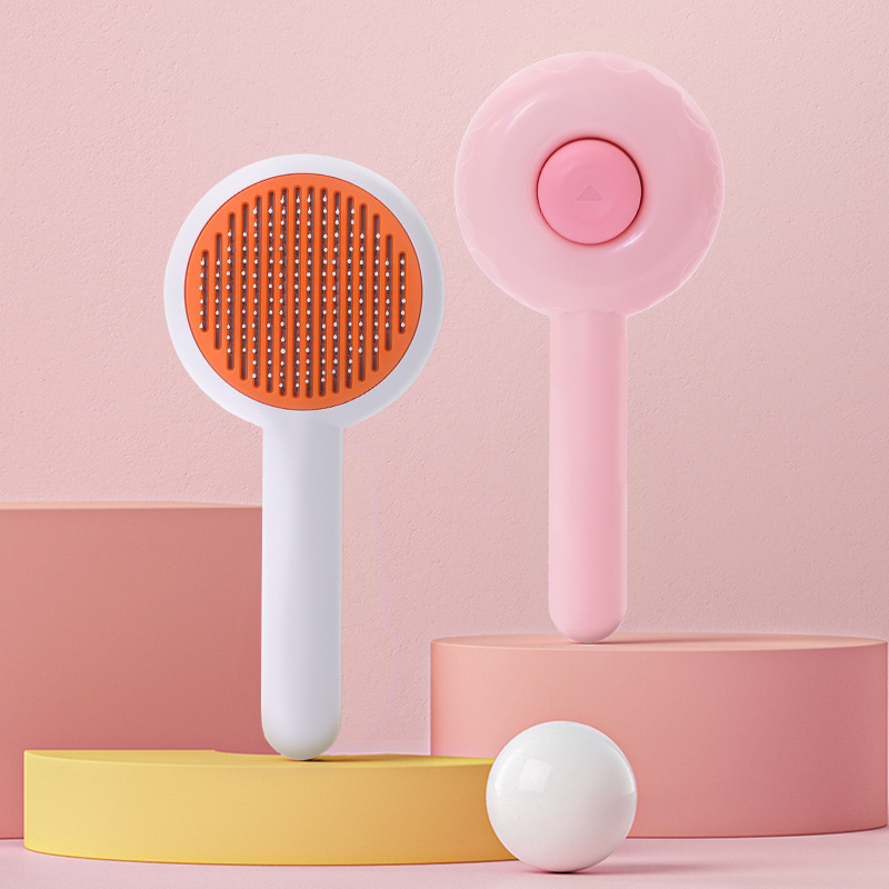 Lovely Pet Cleaning Brush for Dog Cat Grooming Comb Loose Underlayers Tangled Hair Remover One Button Control Beauty Products
