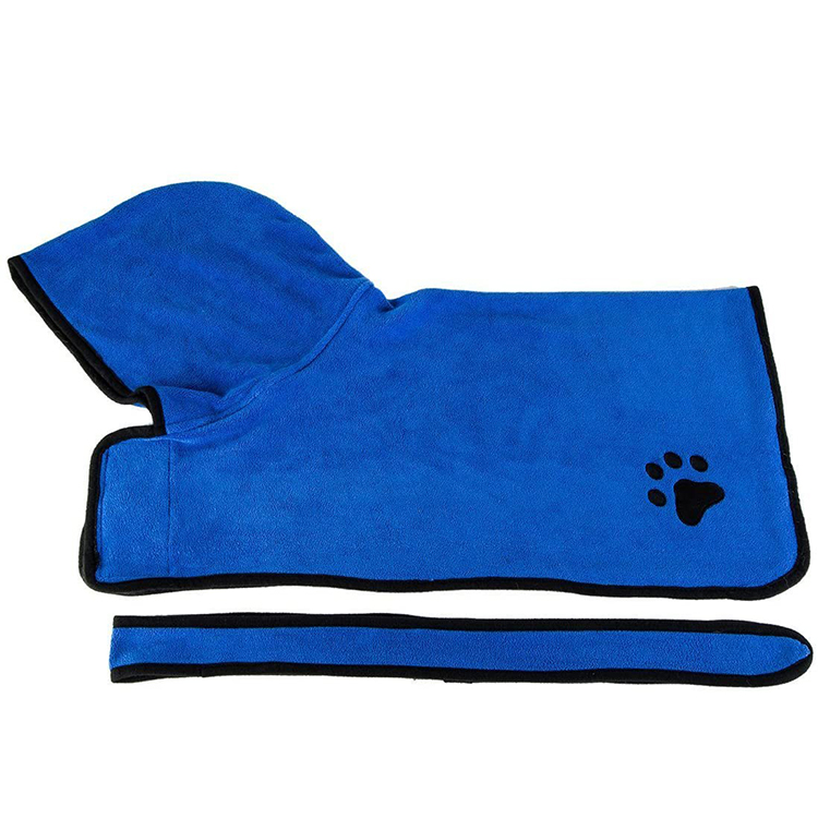 Soft Quickly Absorbing Water Fiber Pet Grooming Supplies Pet Drying Towel Robe Dog Bathrobe With Hat