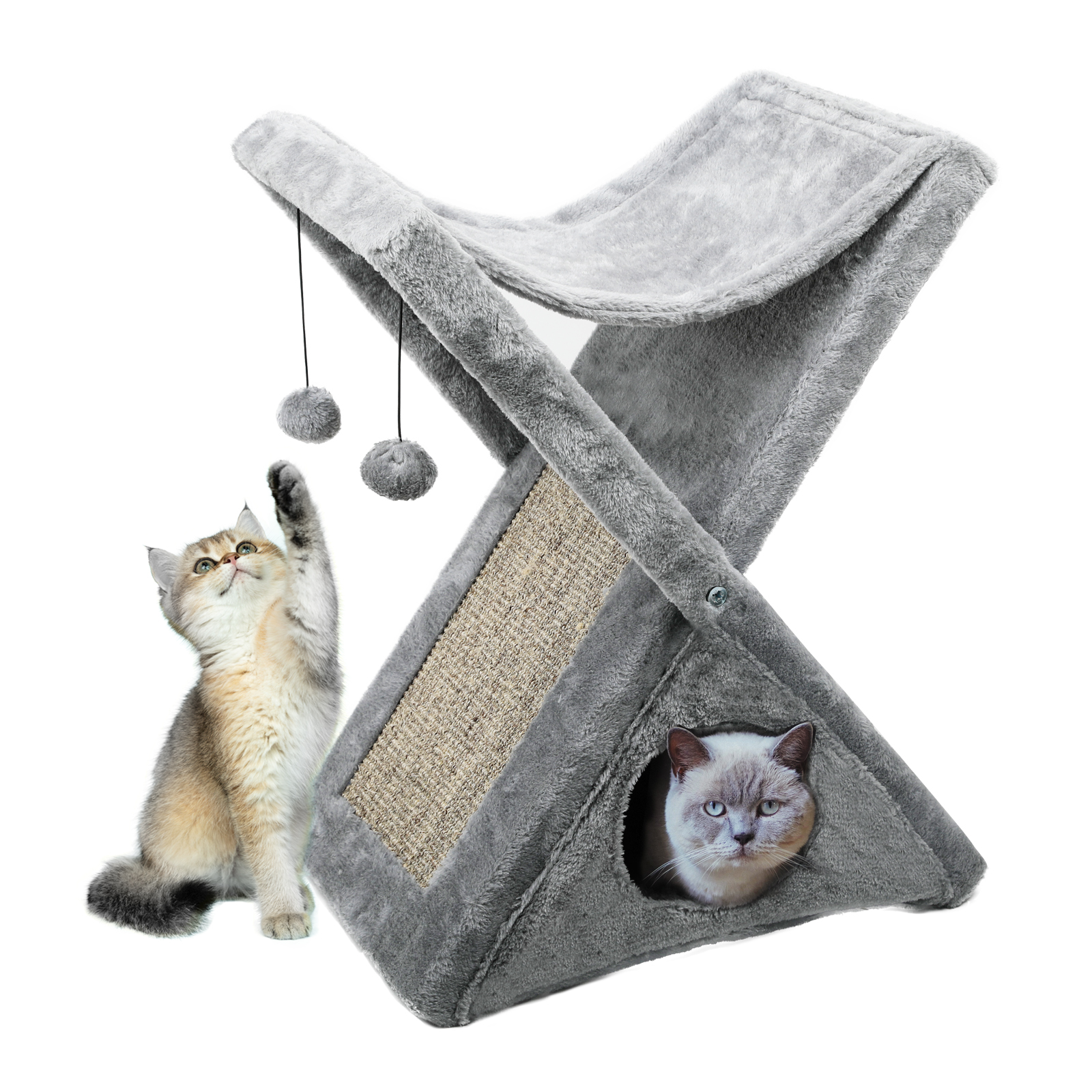 Wholesale Cute Foldable Folding Portable Fabric Multifunctional Indoor Cat Scratcher House Pet Bed