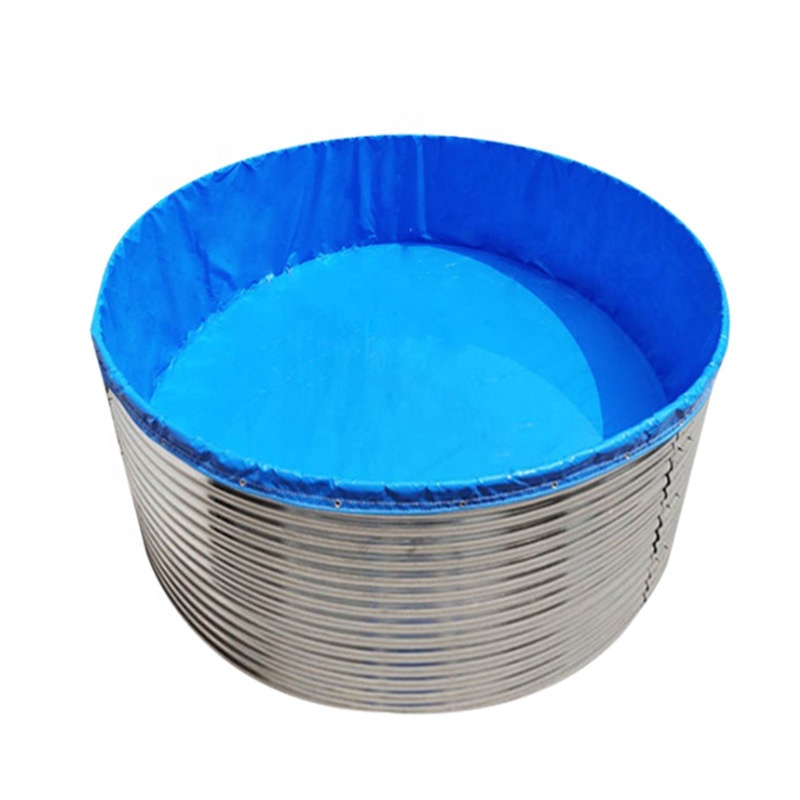Galvanized canvas pond Large agricultural storage pond High density aquaculture pvc tarpaulin fish tank farming