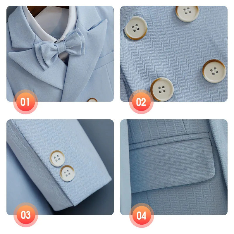 Flower Boys Pography Suit Baby Kids Formal Ceremony Costume Children Birthday Wedding Party Dress Performance Tuxedo Set 241126