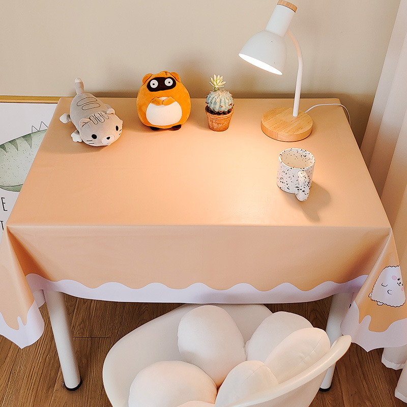 Cartoon waterproof and oil-proof small fresh PVC coffee table mat student desk decoration picnic tablecloth