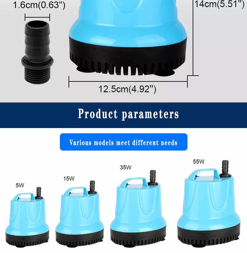 Zaohetian Bottom suction pump 60W submersible pump for pond Aquarium