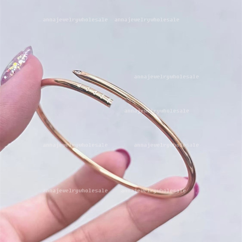 high quality Designer Bracelet 3.0MM Thinner Nail Bracelets for women men Cuff Bracelet Couple Bangle rose Gold Titanium Steel Bangle Jewelry Gift