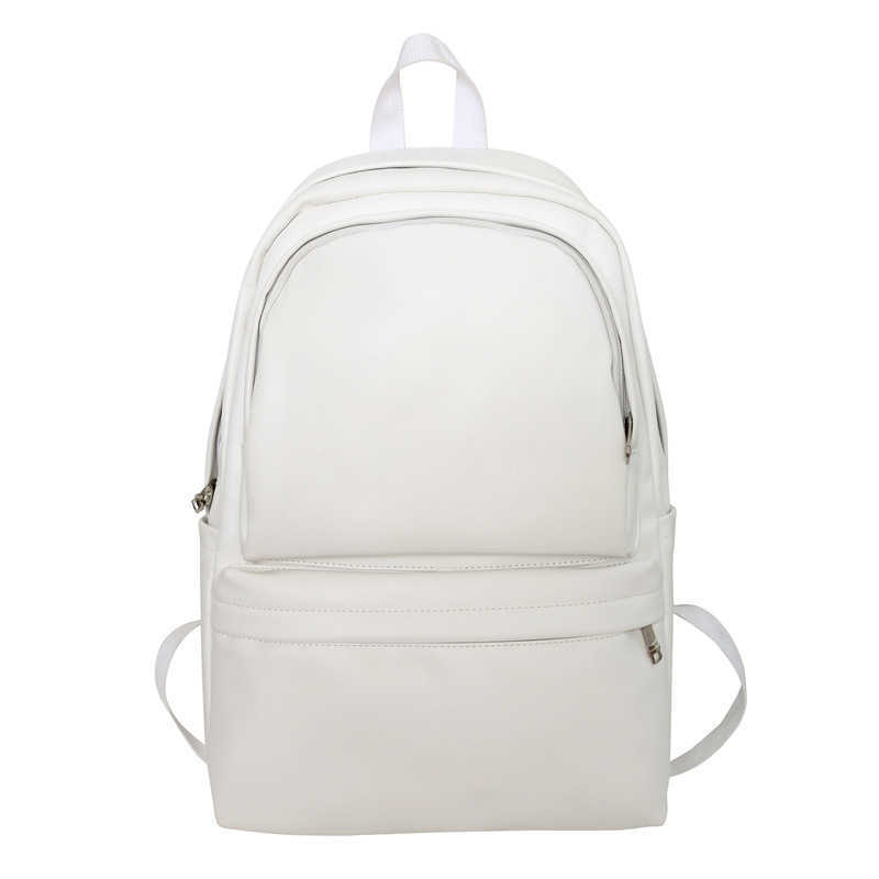 Large capacity and high-value PU stylish backpack for junior and senior high school 2024 new Korean style simple couple fashion travel bag