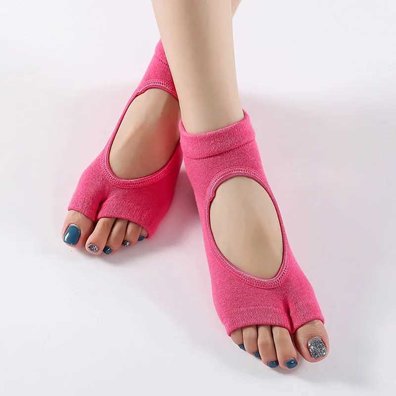 Womens double toe yoga socks anti slip sports cotton Pilates socks fast drying ballet professional dance socksXJ250418
