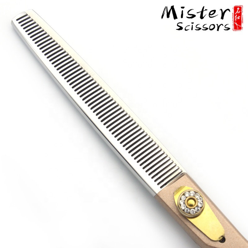 Rose Gold Professional Pet Grooming Scissors Kit Fishbone Teeth Thinning Scissors 7.5 inch 440C Stainless Steel