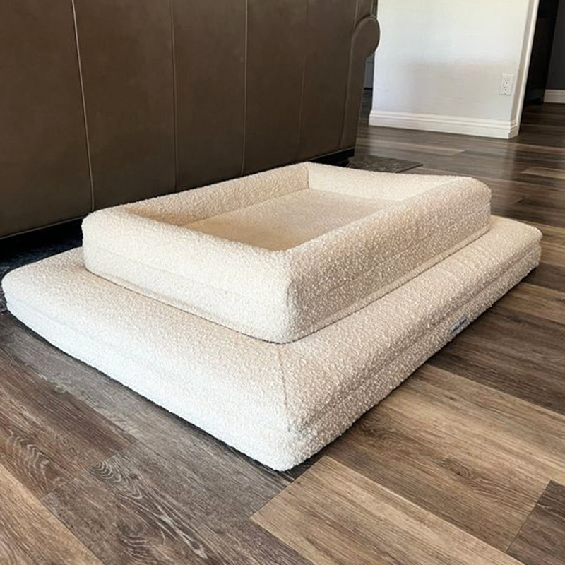 Thick Warm Orthopedic Memory Foam Dog Bed Waterproof Non-Slip Removable Cover Velvet Pet Mat with Animal Pattern
