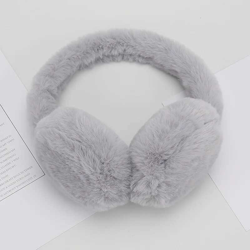 New solid color soft plush earmuffs warm winter earmuffs fashionable earmuffs outdoor cold protection earmuffs foldable earmuffs W241126