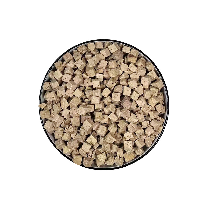 Manufacture Supply Bulk palatability dog cat snack High quality Dry Freeze-Dried Duck Cubes Pet Food OEM