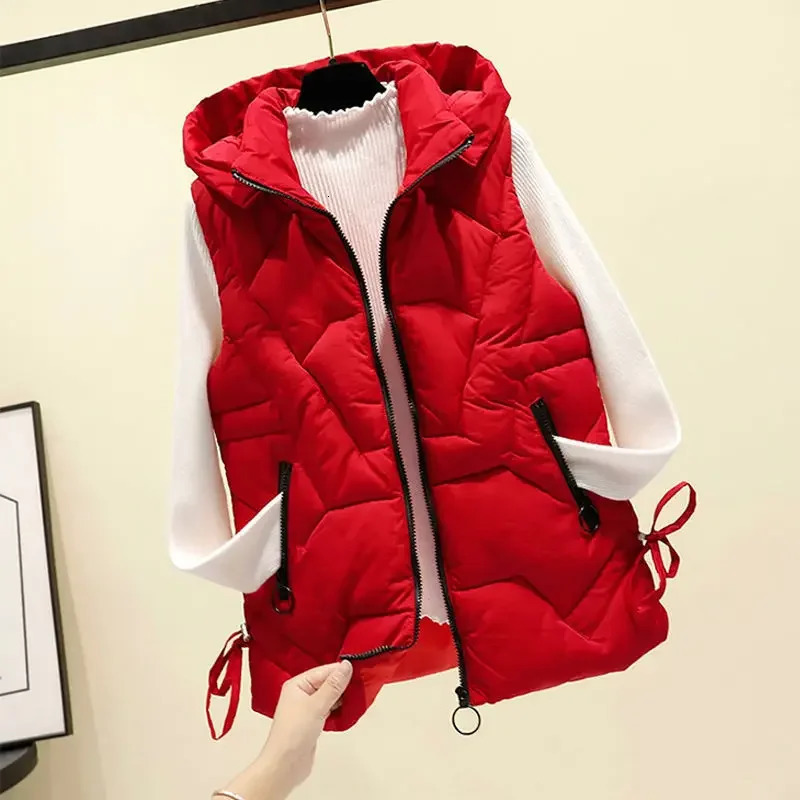 Detachable hood zipper womens vest for spring autumn winter fashionable and casual womens Nice warm womens vest jacket wholesale 241126