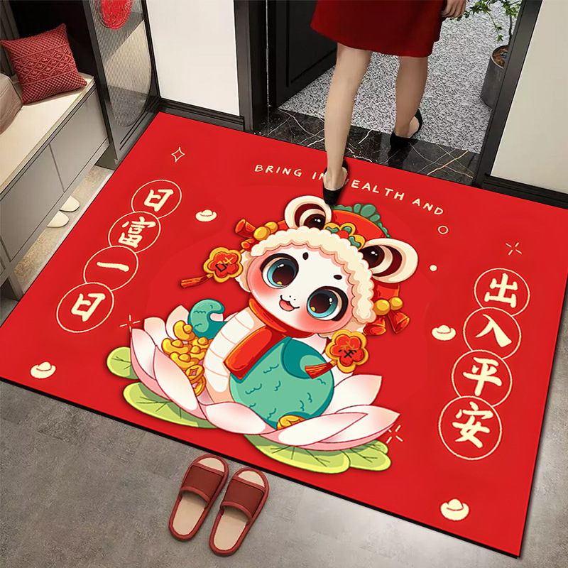 Floor Mat Entry Door Foot Mat Doorway Entrance Non-slip Mat Carpet Entry Household Red Door Mat
