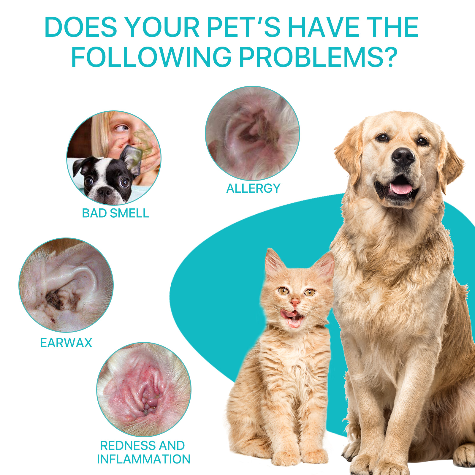 ELAIMEI Professional Dog Cat Pet Ear Cleaning Ear Washing Powder To Remove Ear Hair