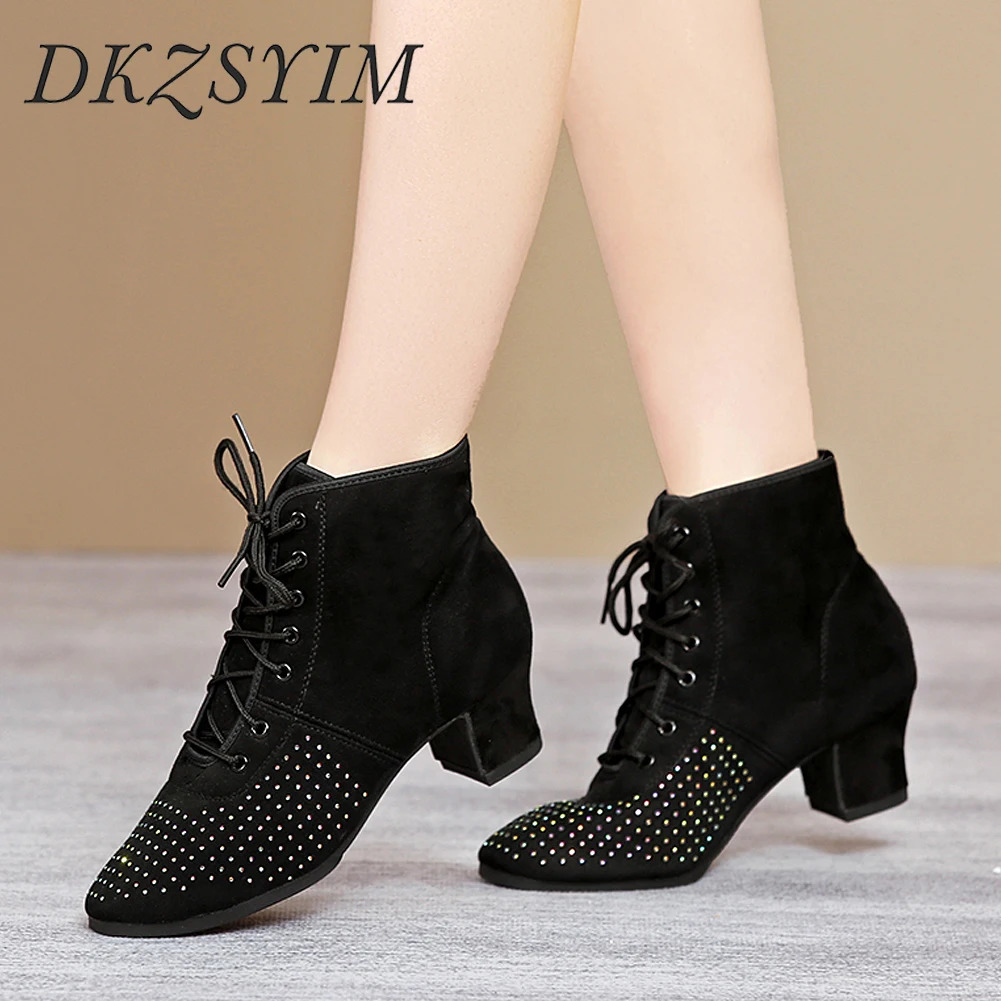 DKZSYIM Womens Dance Shoes Latin Dance Hall Dance Shoes Modern Shoes Womens Tango Shoes Womens High Heels Dance Shoes 3cm-5cm 241126