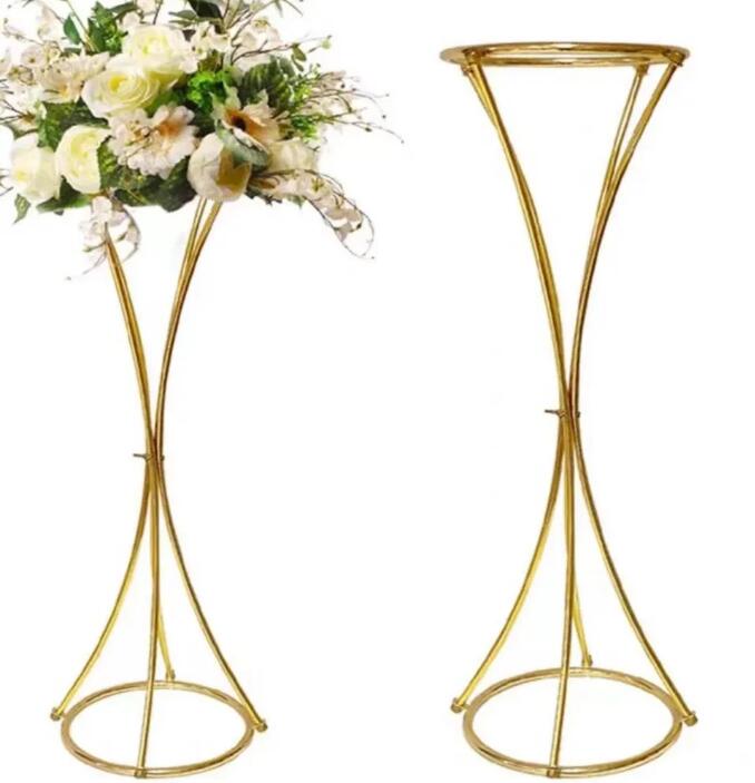 Vases Gold Flower Stand Metal T Road Lead Wedding Centerpiece Flowers Rack For Event Party Decoration