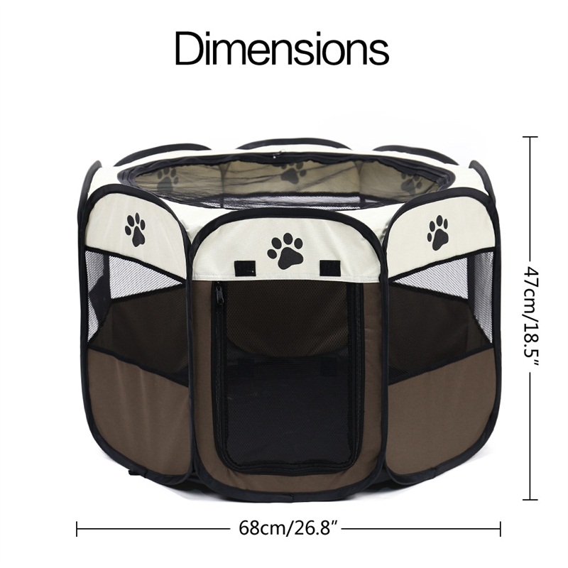 Outdoor Collapsible Octagon Cat Dog Puppy Kennels Fence Breathable Small Portable Folding Pet Playpen